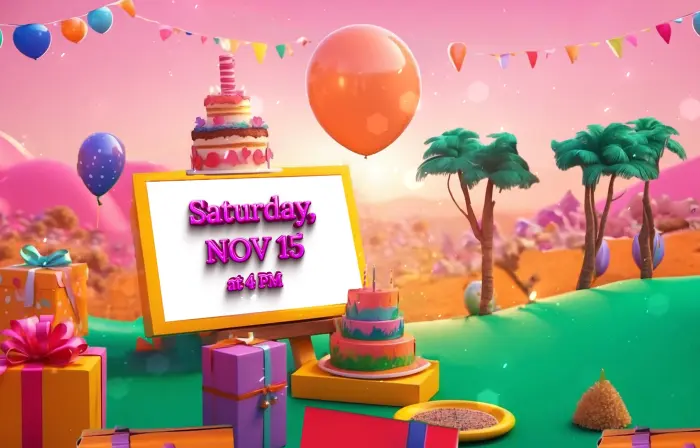Funky 3D Design Birthday Party Invite Slideshow